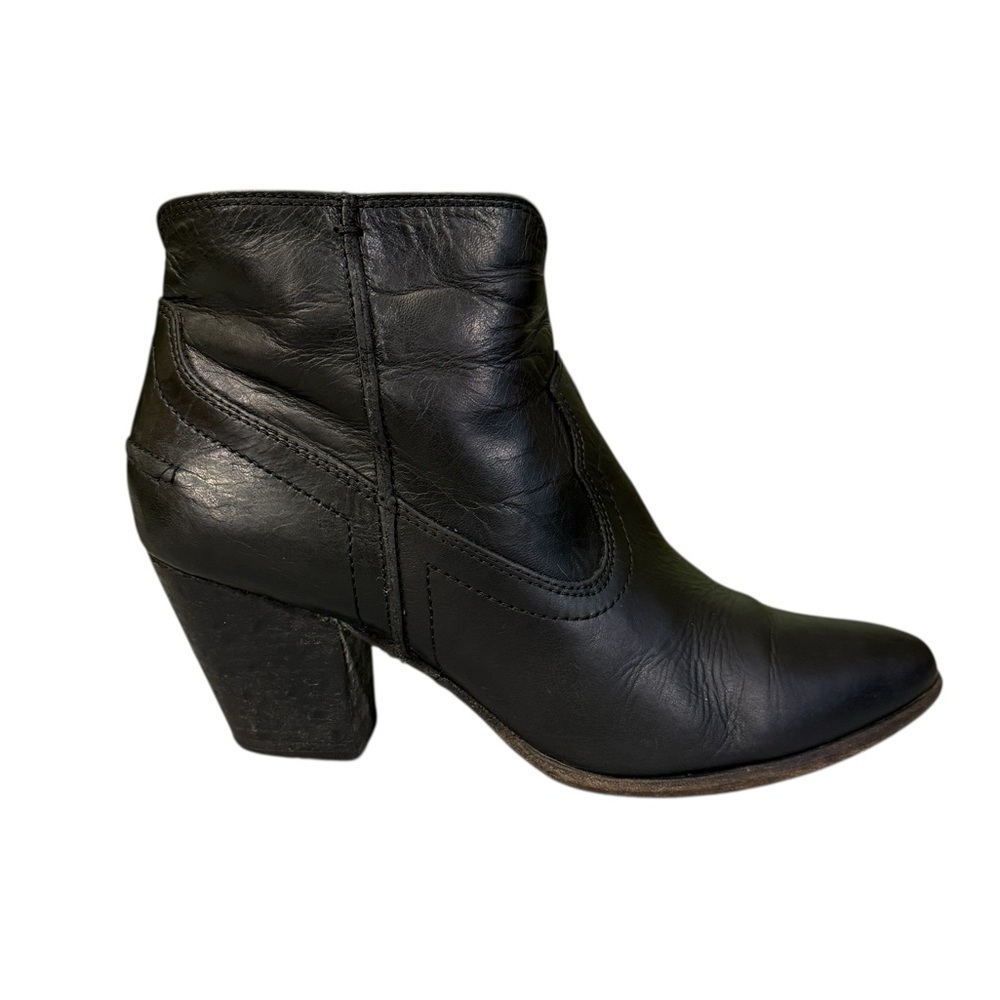 Frye Reina Leather Western Zip Bootie in Black Size 8.5 #1993